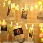 Desidiya ® 20 Photo Clip LED String Lights for Photo Hanging, Birthday, Festival, Wedding, Party for Home, Patio, Lawn, Restaurants Home Decoration (Warm White- Battery Powered) Copper - Image 2
