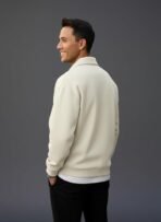 SMOWKLY Men’s Collar Chain Cotton Fleece Sweatshirt | Men High Neck Sweatshirt | Breathable,Half Zipper & Full Sleeves All Day Wear Sweaters | Warm Hoodie for Gym, Travel & Casual Winter Wear - Image 4