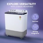 Haier 8 kg 5 Star Vortex pulsator Semi Automatic Top Load Washing Machine (HTW80-186,Burgundy) - Image 3