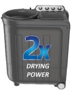 Whirlpool 7.5 Kg 5 Star Turbo Dry Semi-Automatic Top Loading Washing Machine ( ACE 7.5 TRB DRY MAX Grey Dazzle, 5 YR, 10 MIN Quick Drying)
