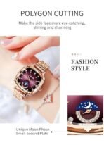 LONGBO Labaoli Women Stainless Steel Watches Analog Rose Gold Band and Square Dial Women's Watch for Girls &Miss & Ladies Diamond Studded with Stylish Watches Waterproof | Gift for Wife | Gift for Sister - Image 5