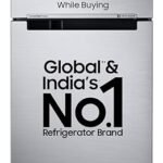 Samsung 236 L, 3 Star, Convertible, Digital Inverter with Display Frost Free Double Door Refrigerator (RT28C3733S8/HL, Silver, Elegant Inox)