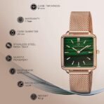 Carlington Iconic 2040 Analog Ladies Watch with Premium Mesh Chain, Scratch-Resistant Dial, and Water-Resistant Body – Square Dial Watches for Women and Girls - Image 3