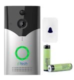 IFITech Wireless Smart Life 720P/1MP Video Resolution PIR Motion Detection Alert Night Vision Full HD Camera Built-in Rechargeable Battery Wireless Video Doorbell, Chime - Silver - Image 2