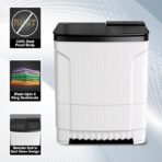 Godrej 8 Kg 5 Star Tri-Roto Scrub Pulsator Semi-Automatic Top Load Washing Machine Appliance (WSEDGE ULT 80 5.0 DB2M CSBK, Crystal Black) - Image 3