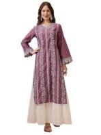 Globus Women Yellow Floral Print Mandarin Collar A-Line Kurta - Image 2