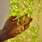FLYNGO Artificial Leaf Curtain LED String Light, 200 LEDs, 8 Modes, Adjustable Brightness, Lights for Diwali Decoration, Home, Bedroom, Wedding, Party, Festive Decor (Warm White)