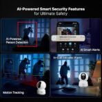 Qubo Smart 360° 3MP [2K] Wi-Fi Security Camera by Hero Group | Indoor CCTV Cam for Home | AI Person Detection | Auto-Alarm | App Alerts | NightPulse Vision | SD&Cloud Storage - Image 5