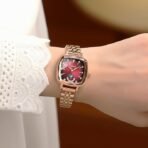 LONGBO Labaoli Women Stainless Steel Watches Analog Rose Gold Band and Square Dial Women's Watch for Girls &Miss & Ladies Diamond Studded with Stylish Watches Waterproof | Gift for Wife | Gift for Sister - Image 4