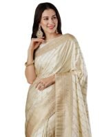 AKHILAM Women's Satin Silk Ethnic Motif Woven Design Saree With Unstitched Blouse (ARYA4401_FL_Parent) - Image 2