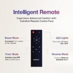 Colorbot Stella BLDC Ceiling Fans 1200mm | BEE 5 Star Rated 370 RPM | Savings up to 65% | Remote Control (Boost, Timer, LED, Reverse Mode) | 100% Copper Winding | 4 Years Warranty (Arctic White) - Image 2