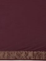 AKHILAM Women's Woven Design Solid Georgette Kanjeevaram Saree With Unstiched Blouse Piece - Image 6