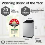 Samsung 8 kg, 5 star, Eco Bubble Tech, Digital Inverter Motor, Soft Closing Door, Fully-Automatic Top Load Washing Machine (WA80BG4441BGTL, Light Gray) - Image 2