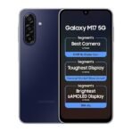Samsung Galaxy M17 5G (Sapphire Black, 4GB RAM, 128GB Storage)| 50MP OIS Triple Camera| Gorilla Glass Victus| IP54 Rating| 6 Gen of OS Upgrades| AI| Circle to Search| Gemini Live| Without Charger