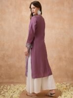 Globus Women Yellow Floral Print Mandarin Collar A-Line Kurta - Image 5