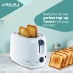 Bajaj ATX 4 750 watts 2-Slice Pop-up Toaster | Dust Cover & Slide Out Crumb Tray | 6-Level Browning Controls | Mid-Cycle Cancel Feature | 2-Yr Warranty | 750 watts | Electric Toaster 【White】 - Image 10