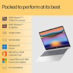 HP 15 Laptop, AMD Ryzen 7 7730U (16GB DDR4,512GB SSD) Anti-Glare, Micro-Edge,15.6''/39.6cm, FHD, Win11, M365 Basic(1yr),Office Home24,Silver,1.59kg,FHD Camera w/Privacy Shutter, Backlit KB, fc0390AU - Image 2