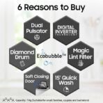 Samsung 7 kg, 5 Star, Eco Bubble Technology, Digital Inverter Motor, Soft Closing Door, Fully-Automatic Top Load Washing Machine (WA70BG4441YYTL, Lavender Gray) - Image 2