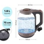 The Better Home Fumato Glass Electric Kettle 1.8L | Borosilicate Glass 1500 Watts | Auto Cut-Off 360 Degree Rotating Base | Stainless Steel Bottom For Hot Water Milk Boiler | Blue Led Light - Image 2