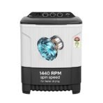 Godrej 7.5 Kg 5 Star, Trio Scrub Pulsator for Powerful scrub and Stain Removal, Toughened Glass Translucent Lid, Semi Automatic Top Load Washing Machine (WS EDGE CLS 75 5.0 PN2 GPGR, Graphite Grey)