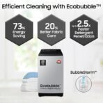 Samsung 8 kg, 5 star, Eco Bubble Tech, Digital Inverter Motor, Soft Closing Door, Fully-Automatic Top Load Washing Machine (WA80BG4441BGTL, Light Gray) - Image 3