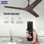 KUHL Prima A7 1200mm Stylish 65% Power Saving BLDC Ceiling Fan with Remote |29W | BEE 5 Star Rated & ISI Marked|High Air Delivery with LED Indicators|2 Yrs Warranty |Espresso Brown Visit the KUHL Store - Image 4