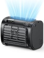 Aecooly A/C-Style Blade Portable Waist Fan, 5 Speeds 30ft/s Strong Airflow, Clip On Belt Shirt Fan Up to 18H Runtime with Flashlight, Hands-Free for Neck, Outdoor, Hiking, Jobsite, Farms-Black