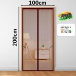 LifeKrafts Polyester Magnetic Mosquito Net for All Door Types & Sizes, Auto-Closing Insect Screen/Curtain to Keep Mosquito Out, Brown, 200x100 cm - Image 3
