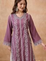 Globus Women Yellow Floral Print Mandarin Collar A-Line Kurta - Image 7