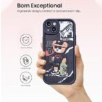 Enflamo for iPhone 15 Case Matte Back Silicone Cover 3D Designed | Camera Bump Protection (Black) - Image 2