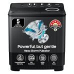 Samsung 9.5 Kg, 5 Star, Semi-Automatic Top Load Washing Machine (WT95A4260GD/TL, Air Turbo Drying, Dark Gray, 5 Year Warranty on Wash Motor)