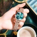 NIBOSI Women Stainless Steel Watches Analog Rose Gold Band and Square Dial Women's Watch for Girls&Miss&Ladies Diamond Studded with Stylish Watches Waterproof - Image 4