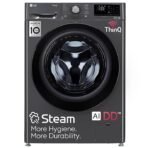 LG 8 Kg 5 Star Inverter Wi-Fi Fully-Automatic Front Loading Washing Machine with Inbuilt heater (FHP1208Z5M, Middle Black, AI DD Technology & Steam for Hygiene)