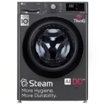 LG 8 Kg 5 Star Inverter Wi-Fi Fully-Automatic Front Loading Washing Machine with Inbuilt heater (FHP1208Z5M, Middle Black, AI DD Technology & Steam for Hygiene)