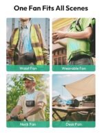 Aecooly A/C-Style Blade Portable Waist Fan, 5 Speeds 30ft/s Strong Airflow, Clip On Belt Shirt Fan Up to 18H Runtime with Flashlight, Hands-Free for Neck, Outdoor, Hiking, Jobsite, Farms-Black - Image 2