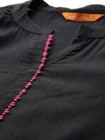 INDO ERA Women's Straight Cotton Blend Ethnic Motifs Embroidered Kurta & Pant Set (KS9BK10495) - Image 4