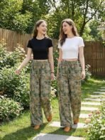 Leriya Fashion Trouser For Woman | Sharara For Women |Women's Boho Harem Pants | Rayon Palazzo Plazo Pant For Womans Loose Fit Baggy Trousers with Elastic Waistband | Casual Yoga & Lounge Wear (Available in Plus Size) - Image 8