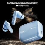 Boat Airdopes 800, Dolby Audio, Adaptive EQ by Mimi, 4Mics AI ENx, App Support, Fast Charge, Low Latency, IPX5, v5.3 Bluetooth TWS in Ear Earbuds Wireless Earphones with mic (Interstellar Blue) - Image 3