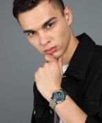 Matrix Black, Blue, White Dial, Day & Date Functioning, Stainless Steel Strap Analog Watch for Men & Women - Image 4