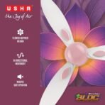 USHA New Bloom Series (Inspired by Plumeria) BLDC Ceiling Fan with Bi-Directional Feature | Sleep/Boost/Timer Modes | RF Remote | Whisper-Quiet | Dust-Resistant (white & Light Pink) - Image 2