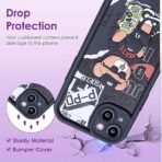 Enflamo for iPhone 15 Case Matte Back Silicone Cover 3D Designed | Camera Bump Protection (Black) - Image 3