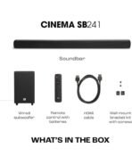 JBL Cinema SB241 2.1, Dolby digital, Wired Subwoofer,HDMI 110 W Bluetooth Soundbar (Black, 2.1 Channel) - Image 2