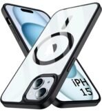 Doubledicestore Back Cover for Apple iPhone 15 (Transparent, Black, Magsafe, Pack of: 1)