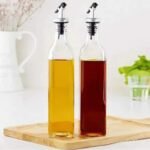 Matema 500ml glass oil vinegar Storage dispenser pourer bottle spout kitchen cooking olive oils Pack of 2