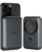 boAt 10000 mAh 22.5 W Wireless With MagSafe Compact Pocket Size Power Bank (Ash Black, Lithium Polymer, Fast Charging, Quick Charge 3.0 for Mobile)