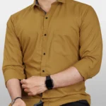Men Regular Fit Solid Spread Collar Casual Shirt [ M]