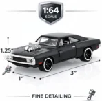 FF7 Premium Metal Toy Car 1:64 Scale | Mini Diecast Muscle Car for Kids ( Blavk, Pack of: 1) [AA1102/195] - Image 4