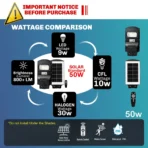 All in one Solar Street Light Outdoor Waterproof 50W Motion Sensor Wall Lamp 5Ah Solar Light Set ( Wall Mounted Pack Of 1) [AA1102/134] - Image 4