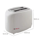 BAJAJ Majesty 750W 2 Slice Pop-Up Toaster with Slide Out Crumb Tray (White) - Image 2