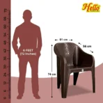 HELLO 4 Seater Dining Table Set for Home Garden Cafeteria Plastic 4 Seater Dining Set (Finish Color -Dark Brown, DIY(Do-It-Yourself))[AA1098/99] - Image 3